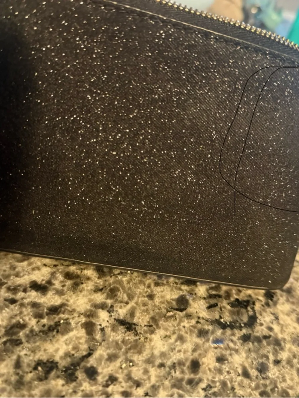 Kate Spade New York Dome Shimmery Glitter Fabric Small Cosmetic Bag